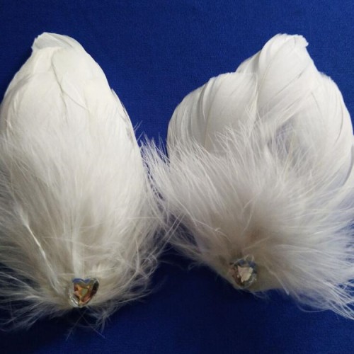 Girls children little swan lake feather headdress competition stage performance feather hair accessories  hair clip one pair
